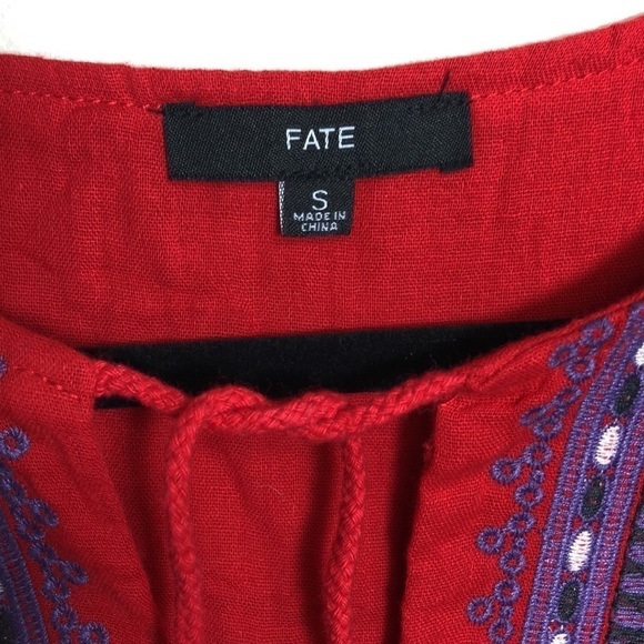 Fate Embroidered Shift Dress Bohemian Red Purple Size Small - Picture 5 of 7